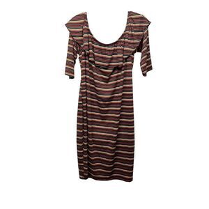 Urban Rose Off the Shoulder Multi Colored Striped Dress Size 3X